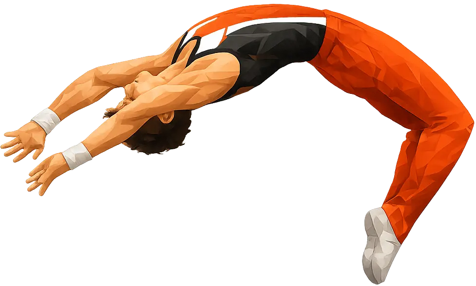 Gymnast Boy Doing Bar Move