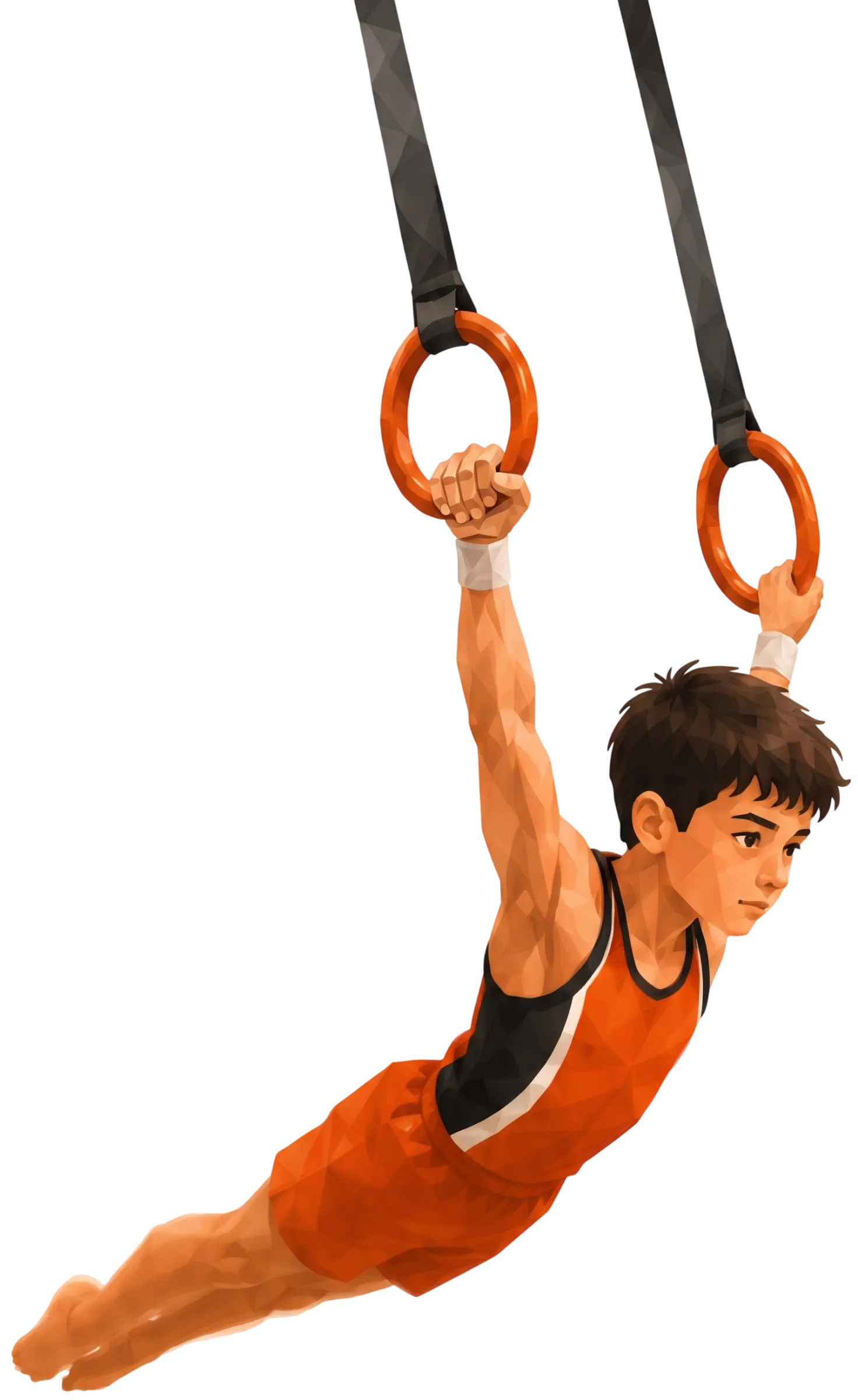 Gymnast on hanging rings