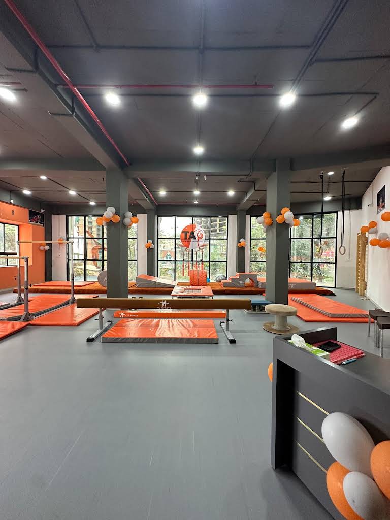 Gymnast parallel bars area
